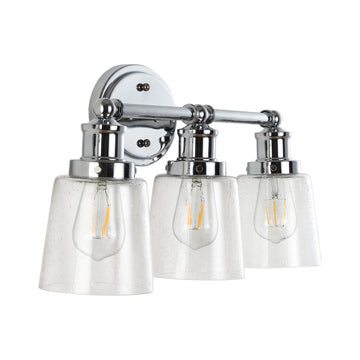 Beverly Iron/Seeded Glass Classic Cottage LED Vanity Light - JONATHAN Y